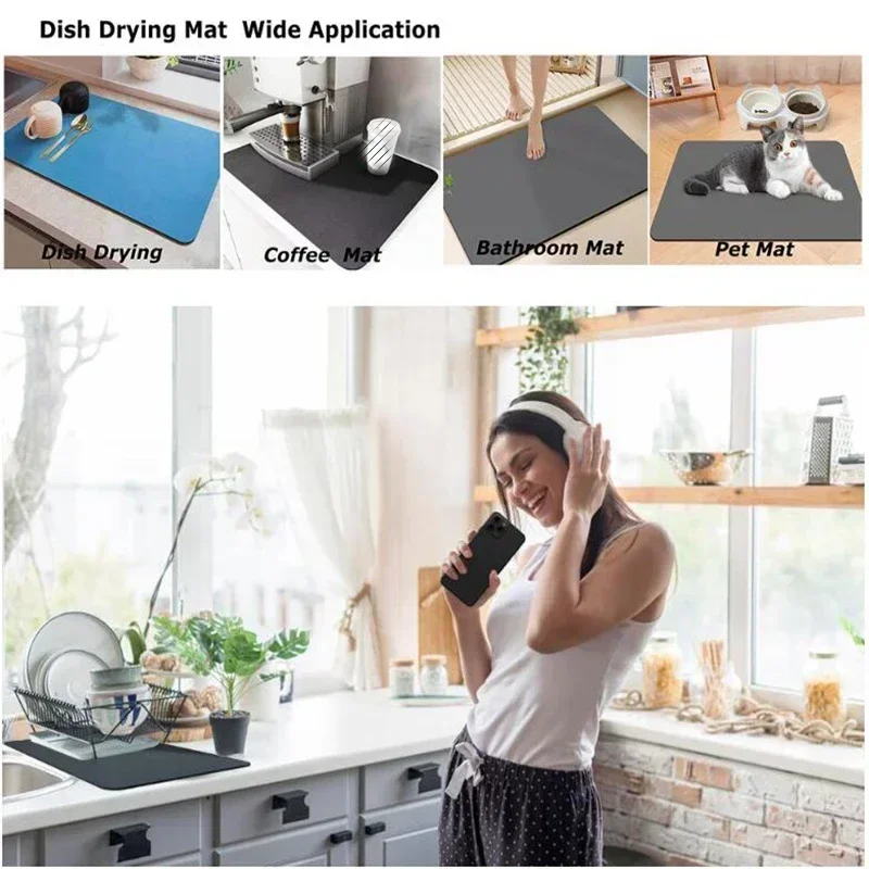 Feuchtigkeit beständiges saugfähiges Trocken kissen Ich bin Marmors til für Kaffee maschinen Küchen theken Arbeits platten Esstische Dekor matt nach Hause