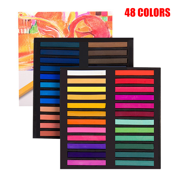 Juego de Pastel suave, tizas cuadradas pasteles, caja de 12/24/36/48 colores surtidos JR Deals: 48 colors