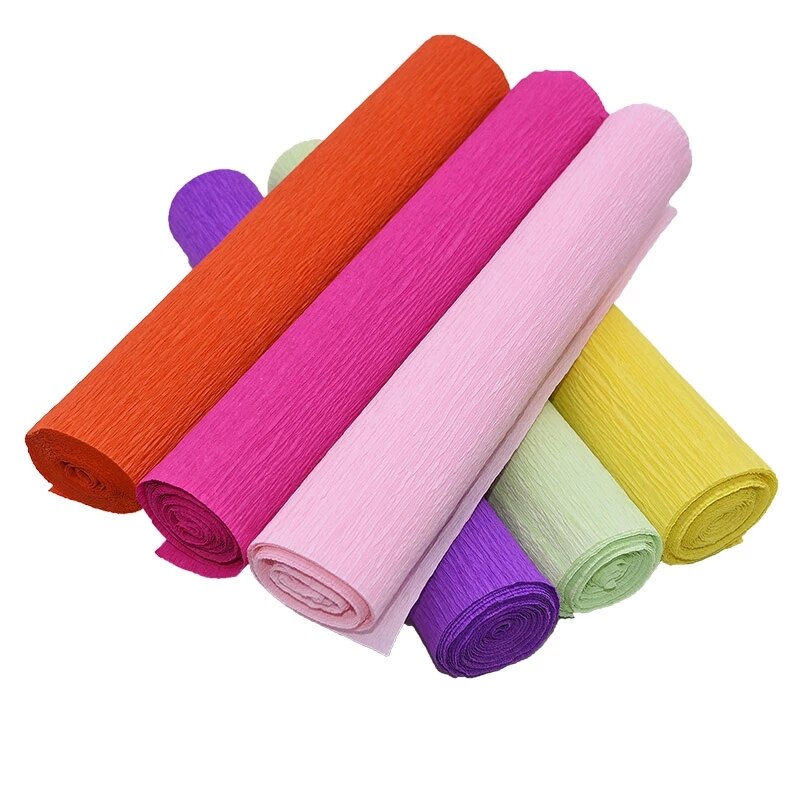250Cm * 50Cm Crinkled Crêpepapier Bloem Wikkelen Bruiloft Feestelijke Partij Decoratie Kids Diy Vouw Scrapbooking Ambachten 5Pcs
