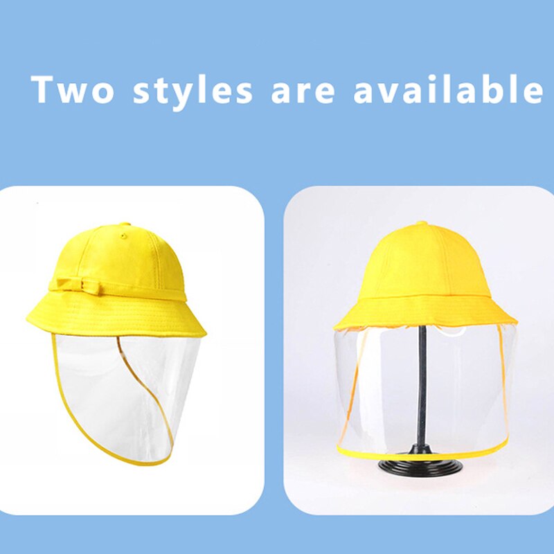 Baby Kids face Protection Supply Face Shield Anti-Spitting Dustproof Protective Cover Cap Summer Baseball Hat Safety Lightweight