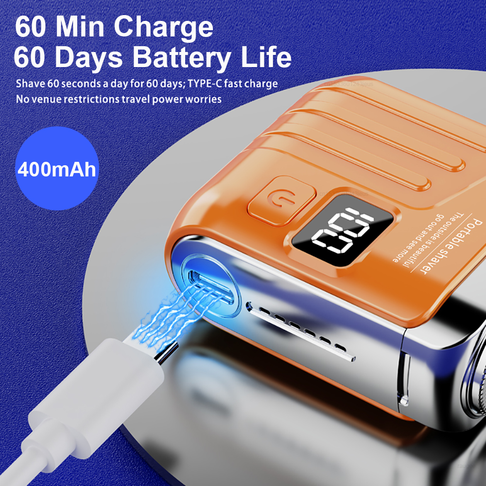 Rasoir électrique pour hommes Mini rasoir électrique Portable tondeuse à barbe Rechargeable hommes Machine à raser double lame rasoir