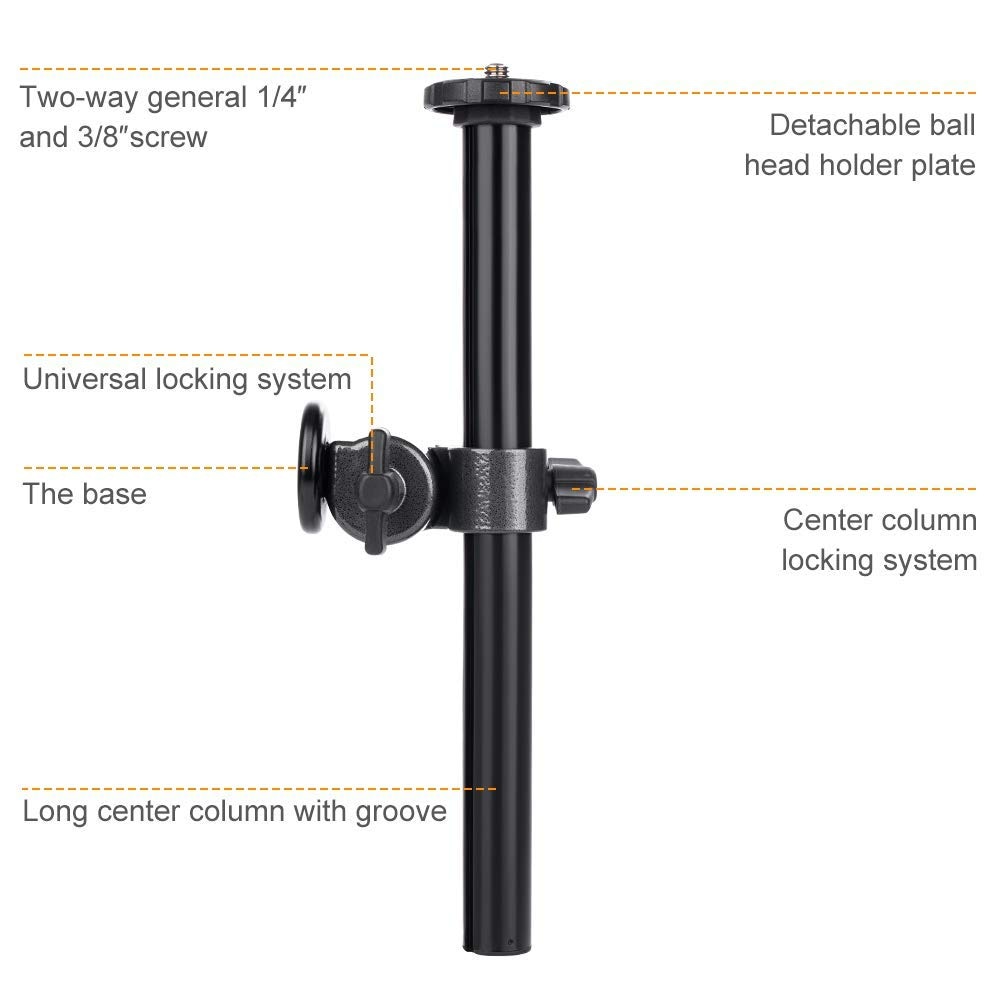 K &amp; F CONCEPT colonna centrale multi-angolo girevole in lega di magnesio rotazione omnidirezionale a 360 gradi per treppiedi scatta video