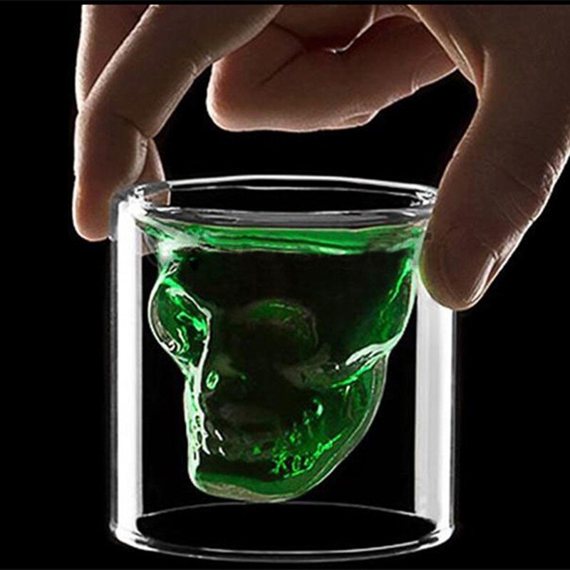 Creatieve Glazen Beker Schedel Wijnglas 25Ml-250Ml Dubbele Schedel Skelet Whisky Bar Wijn Glazen Crystal wodka Wijn Cup