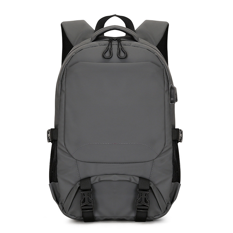 Large Capacity Men Backpack Gray USB Outdoor Casual University Student High School Bag for Teenage Boys: Gray