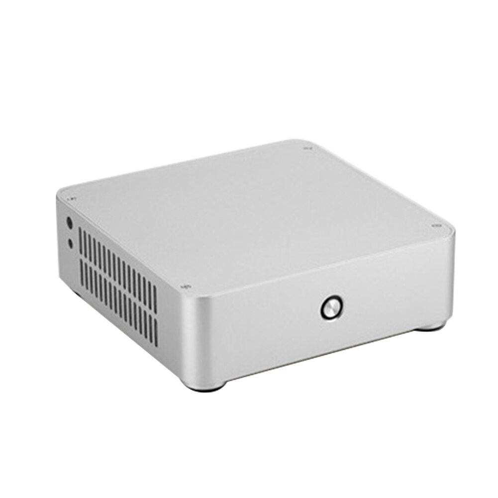 E-H60 Gaming Htpc Chassis Praktische Aluminiumlegering Zonder Voeding Duurzaam Mini Itx Computer Case Audio Home Slim Cooling: Zilver