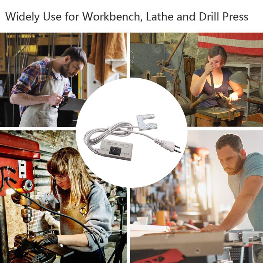 Working LED Light Flexible Gooseneck with Magnetic Base for Sewing Machine 110-265V EU/US Plug