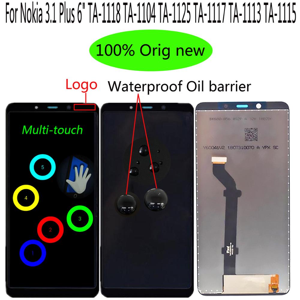 Shyueda 100% Orig 6" For Nokia 3.1 Plus TA-1118 TA-1104 TA-1125 TA-1117 TA-1113 TA-1115 LCD Display Touch Screen Digitizer