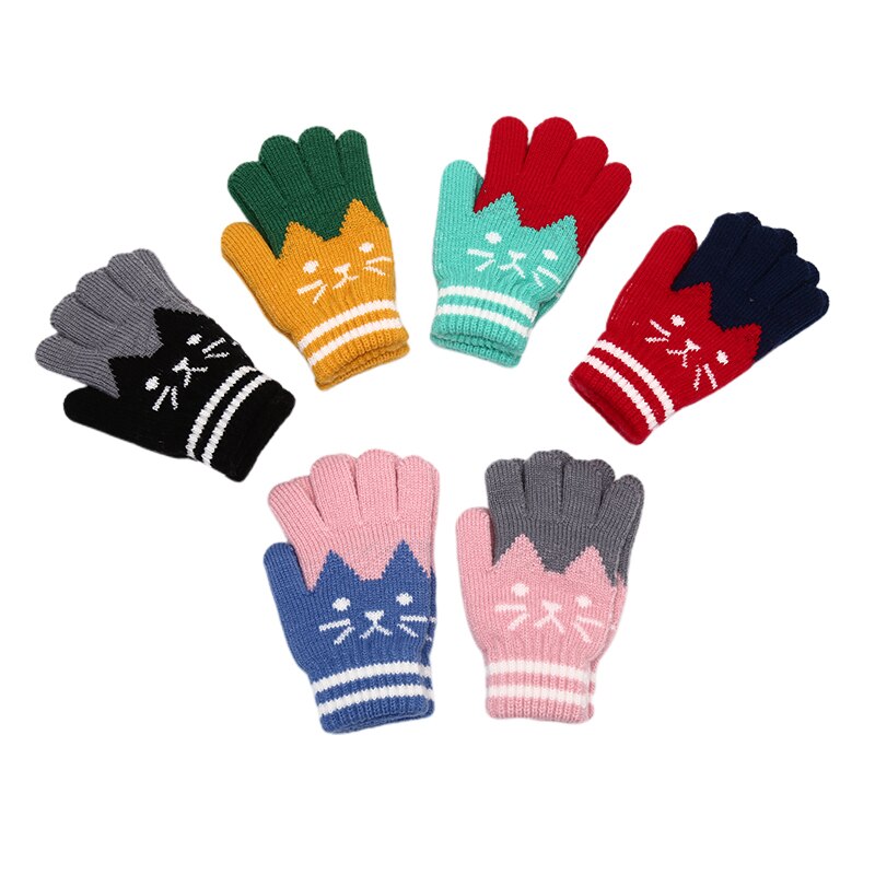 Child Kids Winter Warm Thick Gloves Baby Girls Boys Toddler Magic Mittens Imitation Cashmere Cute Baby Gloves 4-8Y