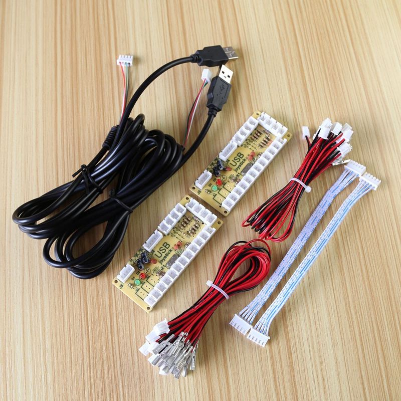 2X zéro retard Arcade USB encodeur PC à JOYSTICK pour manette 5PIN et bouton 2.8MM