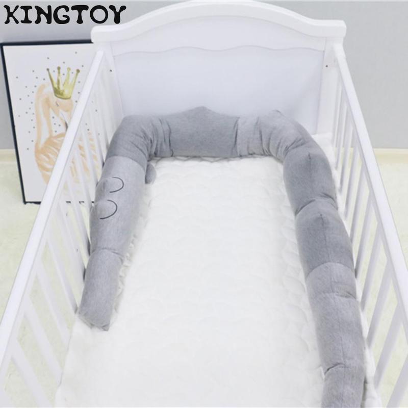 Newborn Baby Bed Crib Fence Bumper Toys Protection Crocodile Pillow Cotton Cushion Kids Room Decoration Bed Bumper 205cm