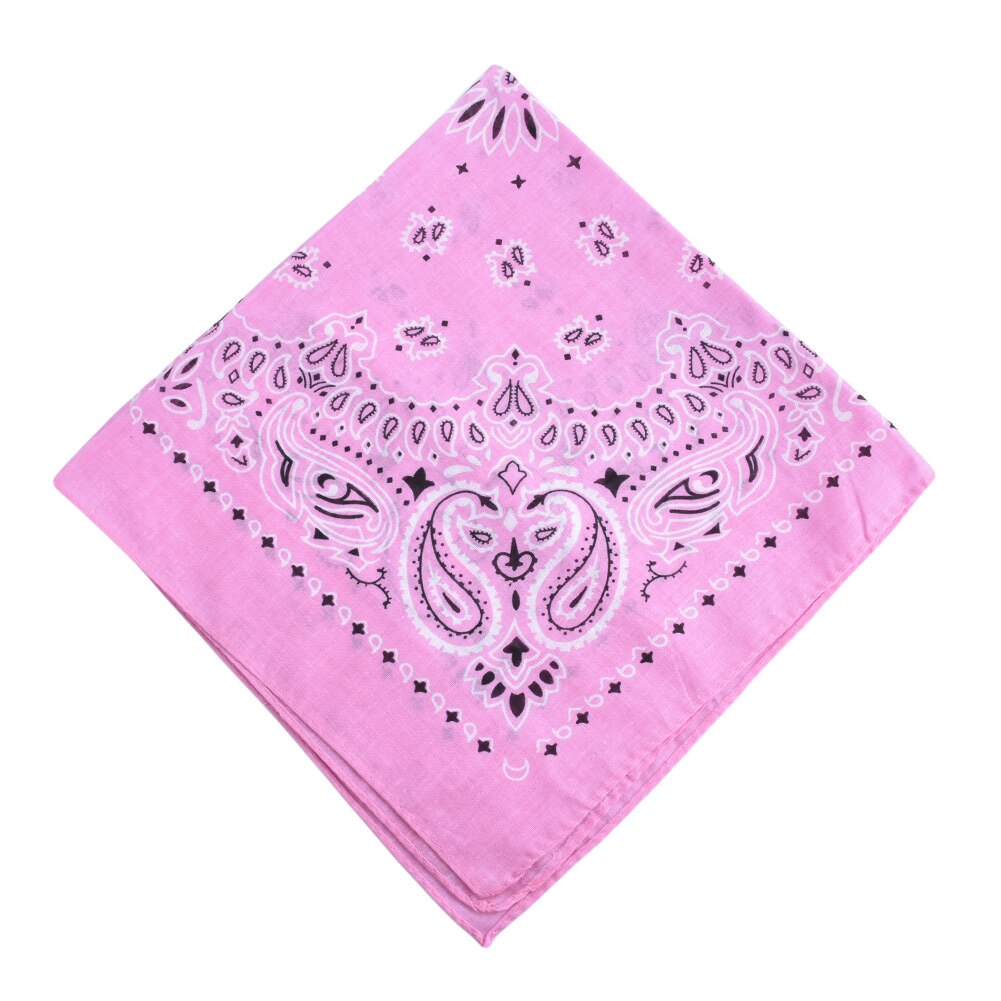 Easehut Vrouwen Mannen Vierkante Sjaal Paisley Print Bandana Haarband Halsdoek Hip Hop Hoofddoek Unisex Hoofddeksels Cool Bandana: Roze