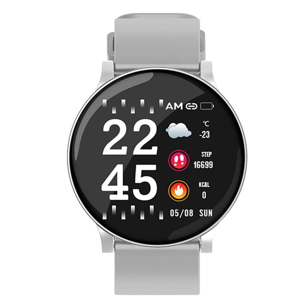 Smart Horloge W8 Ronde Screen Gezondheid Monitoring Informatie Aanwijzingen Multifunctionele Mannen En Vrouwen Sport Armband: Silver grey