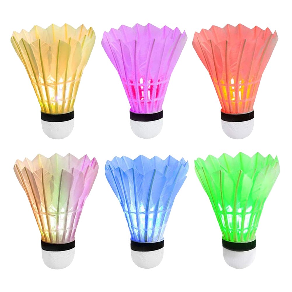 6 Adet LED Badminton Shuttlecocks Birdies Kapalı Açık Badminton ...