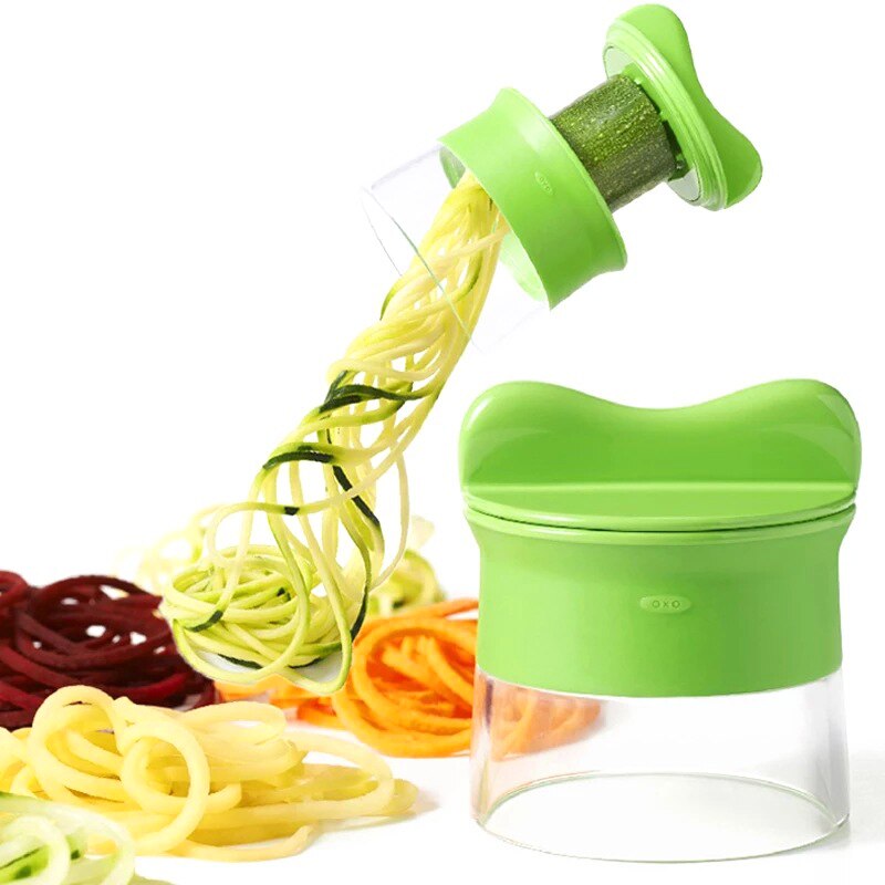 4 In 1 Manual Rotary Cutters Spiral Vegetable Cutter Handheld Carrot Cucumber Spiral Zucchini Leaf Slicers Machine Kitchen Tools: Default Title