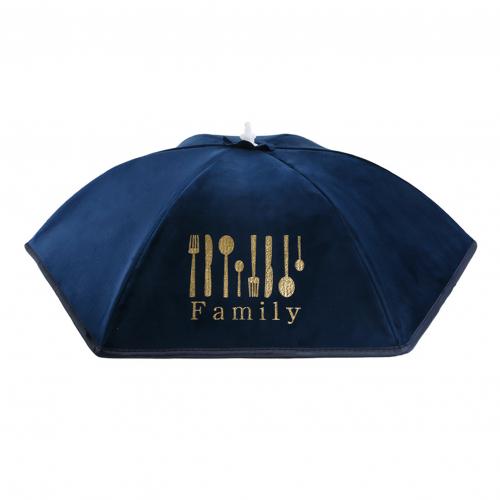 Foldable Heat Preservation Dust-proof Dining Table Food Cover Tent Kitchen Tool: Dark Blue L