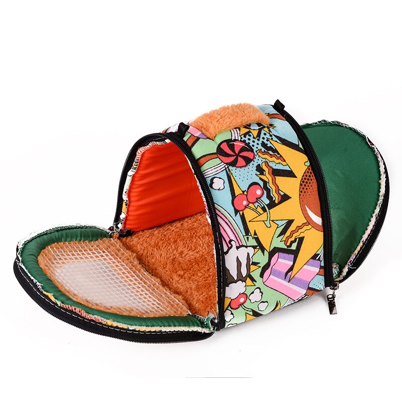 Portátil nido de hamsters cama erizo Guinea cerdo transpirable bolsas mascota pequeña al aire libre desplazamiento de Casa bolsa de Animal PEQUEÑO suministros