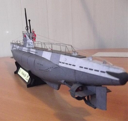 1:100 skala tyskland u -141 u- boot type iid diy håndværk papir model kit gåder håndlavet legetøj diy