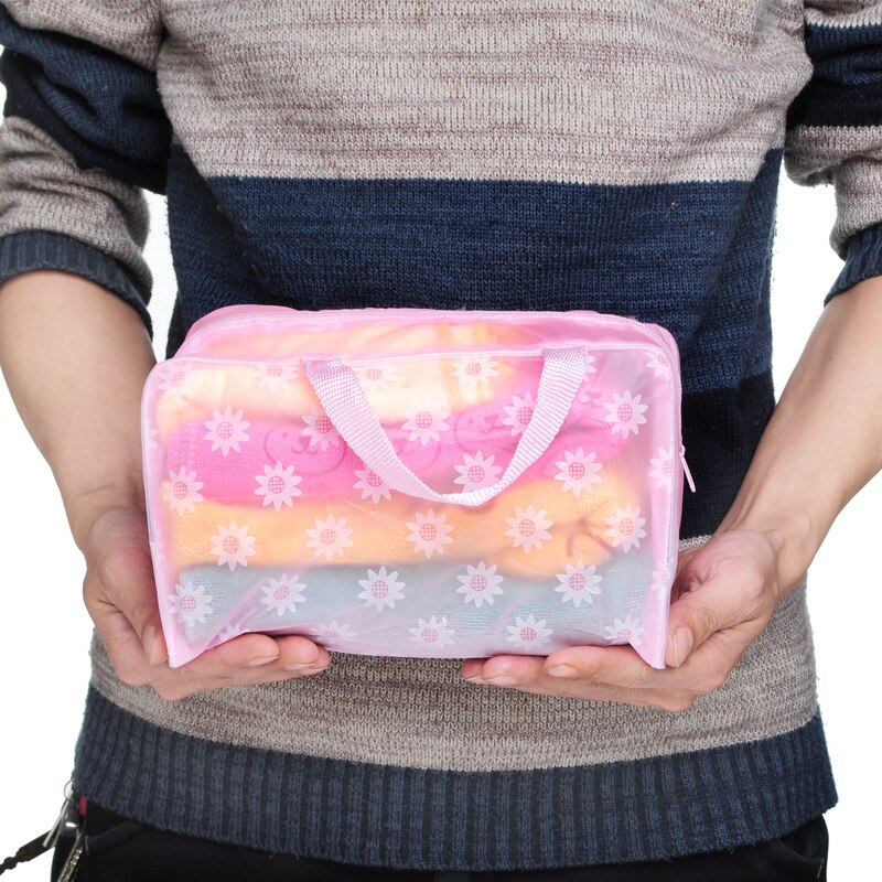 transparent Blumen- PVC machen-hoch Veranstalter Tasche Reise Kosmetik Tote Tasche Organizer Klar Wasserdichte Schlecht Waschen Lagerung Taschen