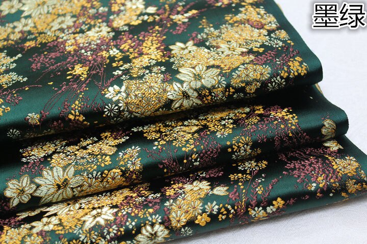 Breed 29 "Chinese Cheongsam Pop Jurk Mongoolse Gown Stof Film Tv Satijn Materiaal Decoratie Diy Jacquard Brocade Doek: Dark green