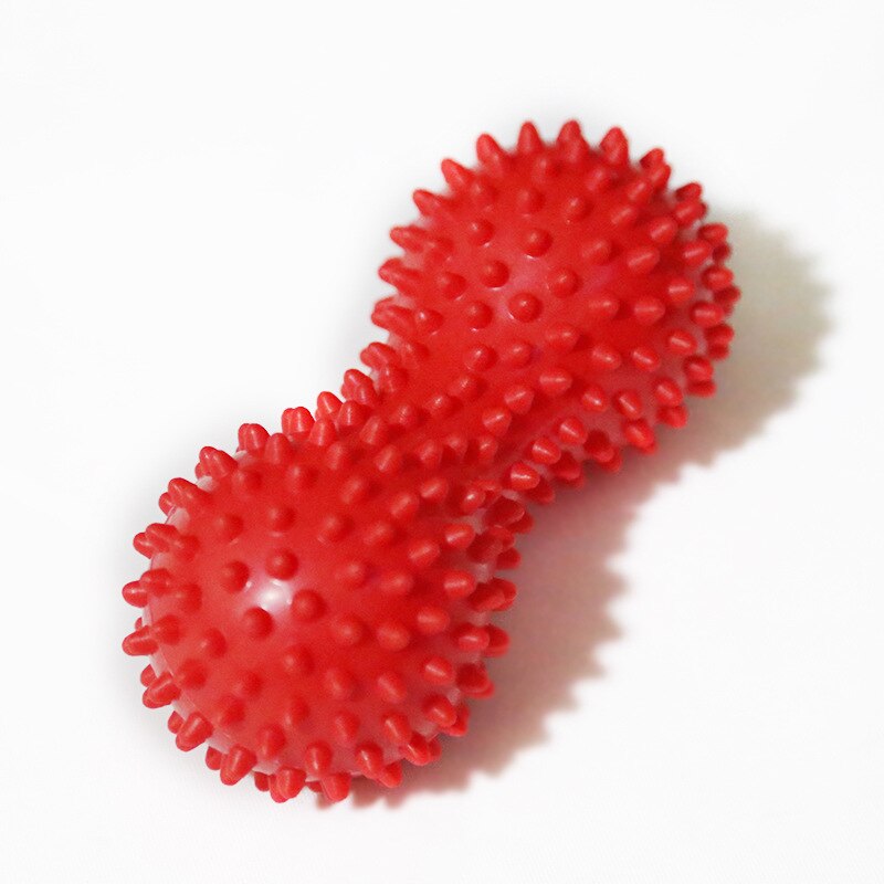Jordnöts pvc yogatillbehör med taggar träning massage jordnötshandboll yoga fitnessboll uppblåst airbag jordnötsboll 6 färger: Röd