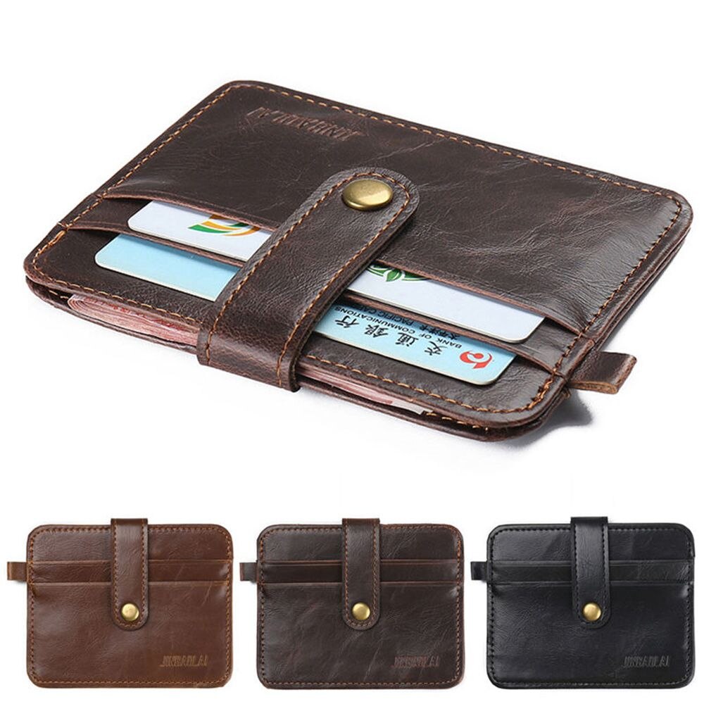 1 PC nouvelle hommes Faux cuir petit ID carte de crédit affaires porte-cartes mince Mini Purs