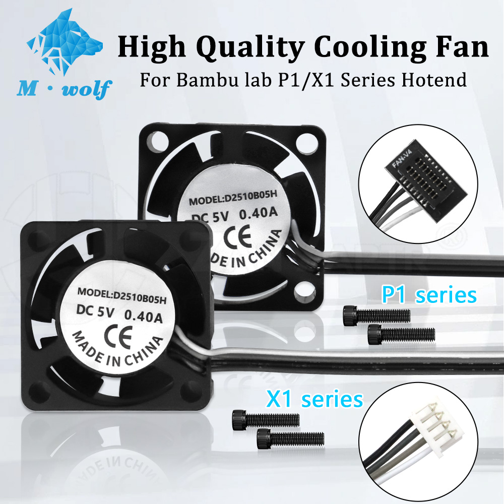 Für Bambus Labor X1/P1 2510 Lüfter Hotend Lüfter mit Kabel Schnell Lüfter für Bambus X1C P1S P1P 3D Drucker Zubehör