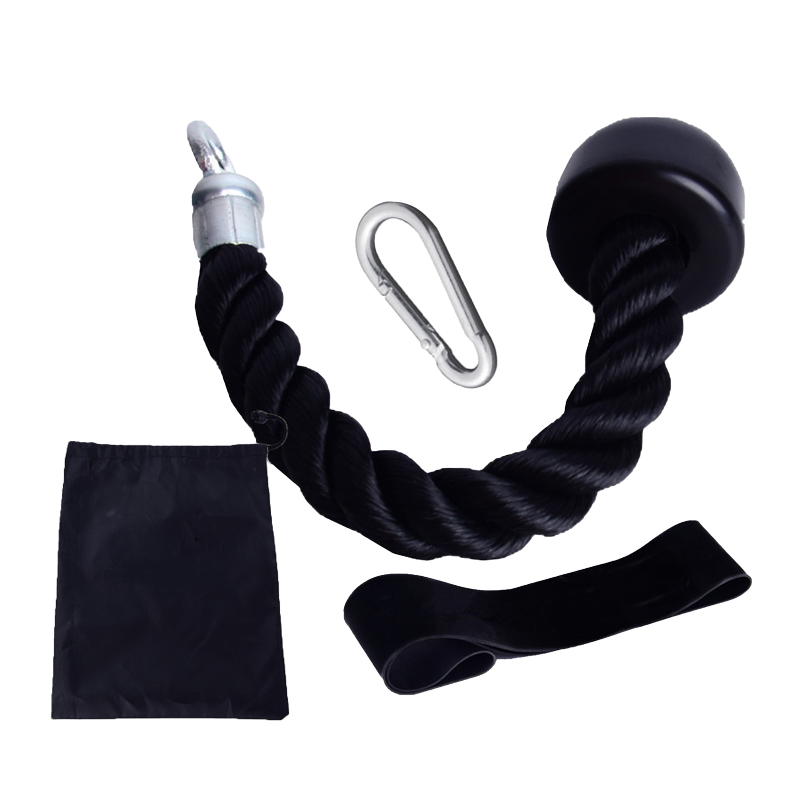 Single Grip Tricep Rope with Carabiner Triceps Rope Resistance Band for for Home Workout Training: Red