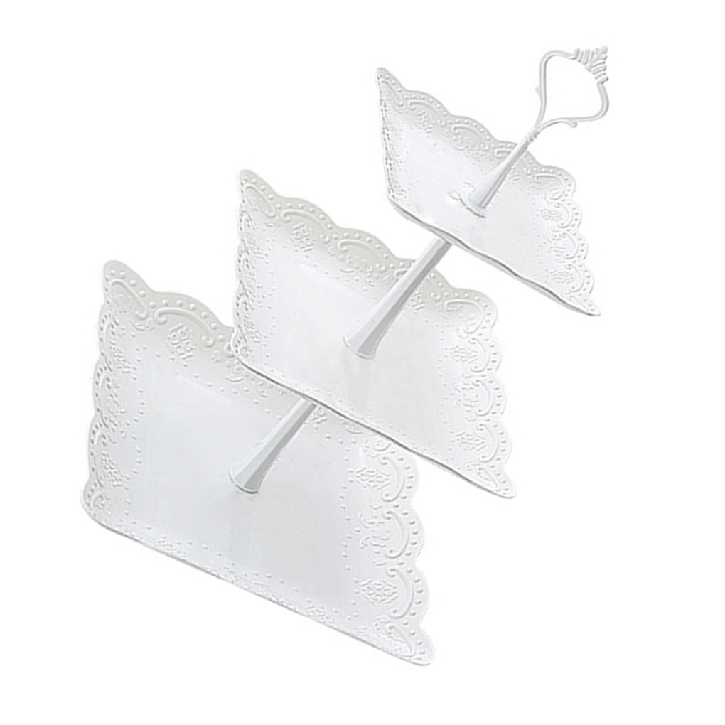 Three Layers PP Fruit Tray Cake Stand Vegetable Storage Rack Party Candy Plate Dessert Tray