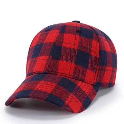 Red Plaid Men's Baseball Cap Snapback Bones Cap male Gorras Hombre Cotton Dad Hat Casquette Casual Women's baseball Cap: A9