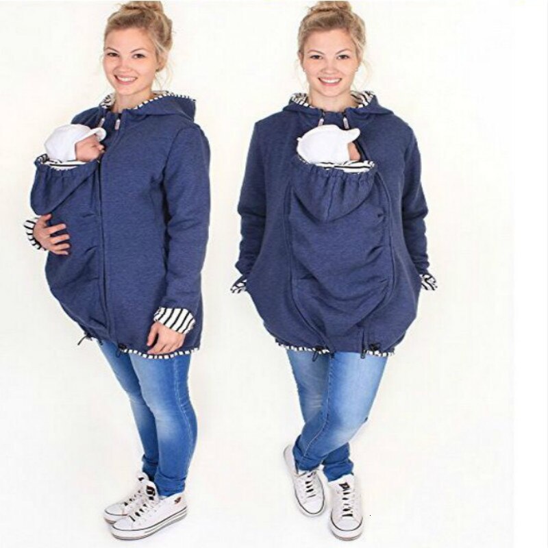 Gravidrockar gravid kängurukappa vinterjacka för gravida ytterkläder långärmade solida outfits kläder jackor