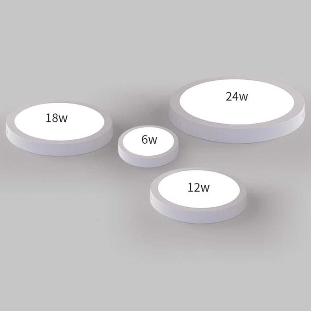 3000k/6500k led paneelivalaisin  ac 85-265v ultraohut 3cm moderni led paneeli kattovalaisin 6w 12w 18w 24w pinta-asennus painel de led