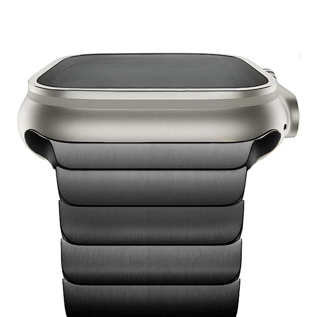 Stainless Steel strap for Apple Watch Ultra band 49mm 44mm 45mm 40mm 41mm 42mm 38mm Metal Bracelet iWatch series 9 7 6 3 5 8 se: Black Gray / 20mm
