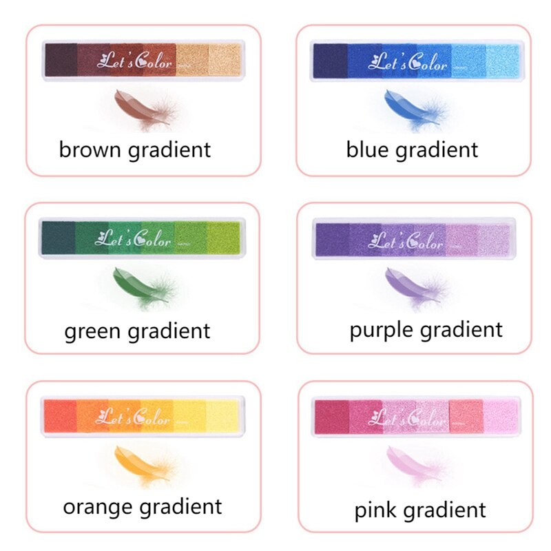 Craft Stempel Patroon Diy Kleuren, 36 Kleuren Regenboog Vingerafdruk Pad Met 10 Stuks Van Vinger Schilderen Sponzen