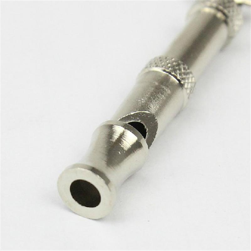 Bærbar metal hundetræning justerbar ultralyds fløjtehøjtræner (sølv)