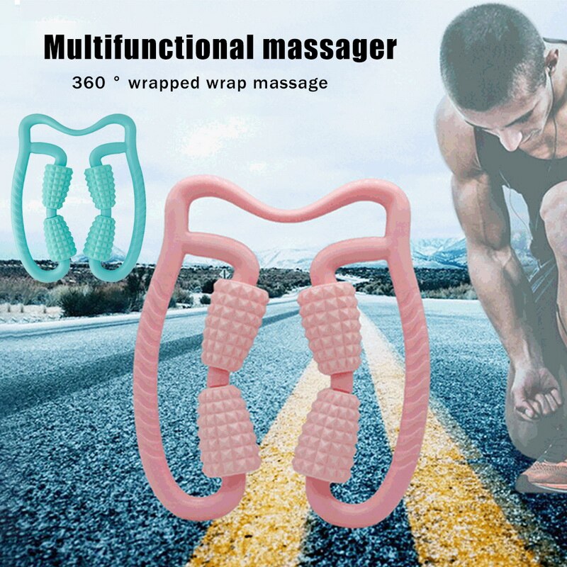 Sfit indendørs u shape point massagerulle til arm ben hals muskelvæv til fitness gym yoga pilates sport 4 hjul
