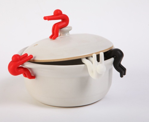 multifunctional food safe grade silicone pot clip soup pot lid holder pot lid rests