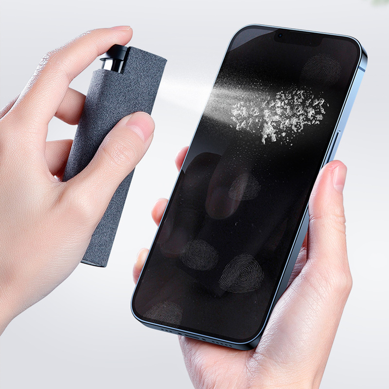 Spray do czyszczenia ekranu telefonu komórkowego 3 w 1, narzędzie do usuwania kurzu z mikrofibry do iphone'a, ipada, Apple Polish