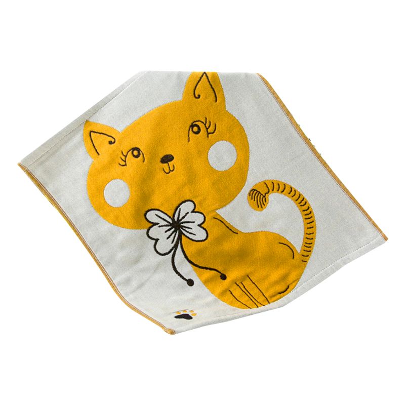 Flerlags bomuldsgasbind håndklæde tyk absorberende voksen børn lommetørklæde sød tegneserie kat jacquard multifunktionelt køkken hængende: 5