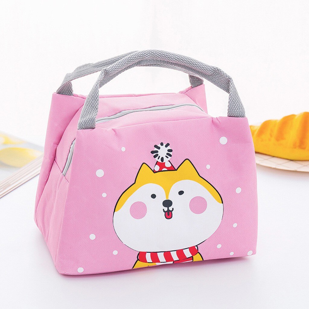 Lunch Bag Portable Cartoon Lunch Food Fresh Pouch Office Picnic Drink Cold Handbag Girls Lunch Box Food Bag Термосумка: A