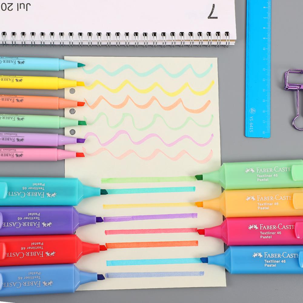 1pc Faber Castell Highlighter Textliner Pen Water-based Fluorescent Pigment Ink Marker Bullet Joural Marker Stationery
