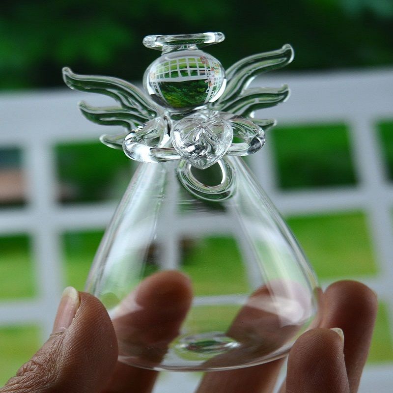 1Pcs Glazen Vazen Angel Vorm Bloem Plant Opknoping Vaas Home Office Wedding Decor Vazen