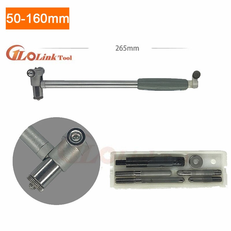 50-160mm Inner Diameter Gauge Measuring Rod + Probe Accessories Inner 10-18mm 18-35mm 35-50mm 10mm indicator Diameter Gauge Tool: 50-160mm