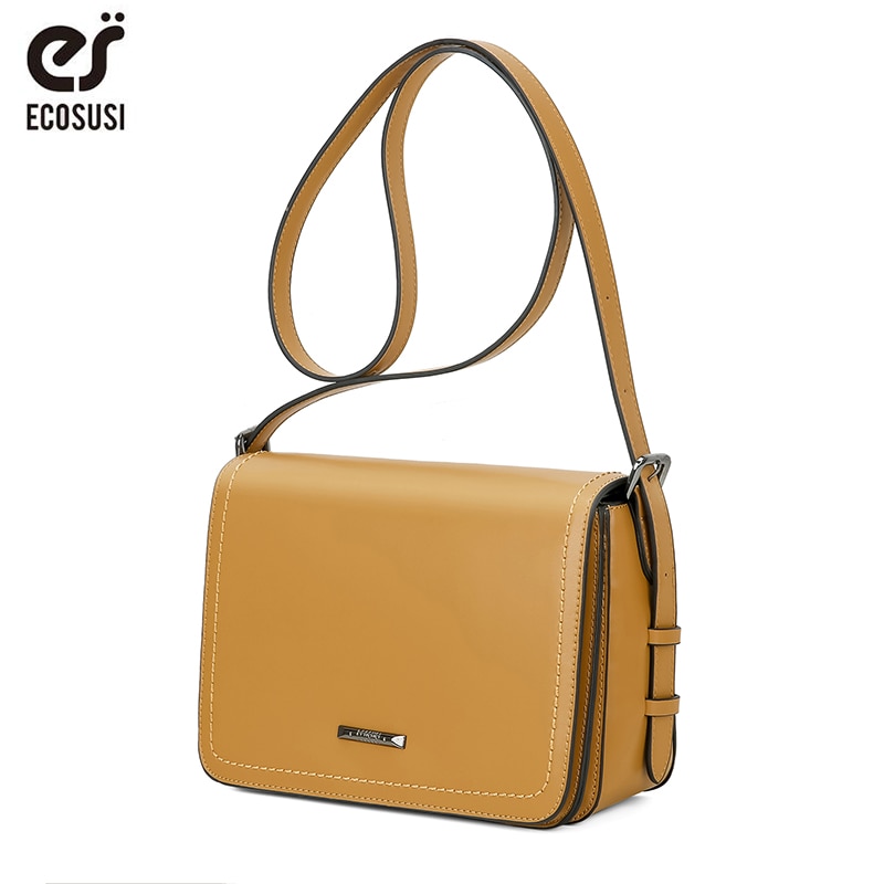 ECOSUSI 9.8 Inch Women Bags Small Shoulder Bag for Women Messenger Bags Ladies Retro PU Leather Handbag Female Crossbody Bags