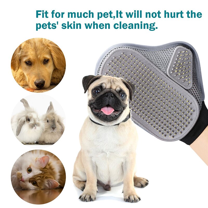 Guante de aseo para mascotas cepillo para quitar el pelo, gato, perro con pelo, Deshedding, peines de perro suave y eficiente, productos de masaje para Baño de mascotas 20