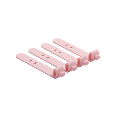4 Pcs/lot Multipurpose Desktop Phone Cable Winder Earphone Clip Charger Organizer Management Wire Cord fixer Silicone Holder: 01 Pink