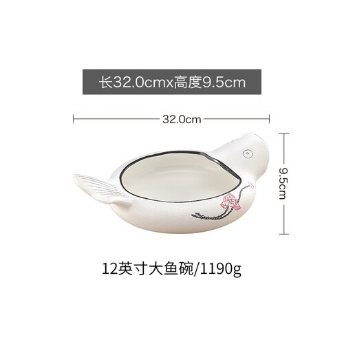 Ceramic Dinner Plate Fish Sculpture Desktop Decoration Steak Sushi PlateRestaurant Table Decoration PlateExquisite: A