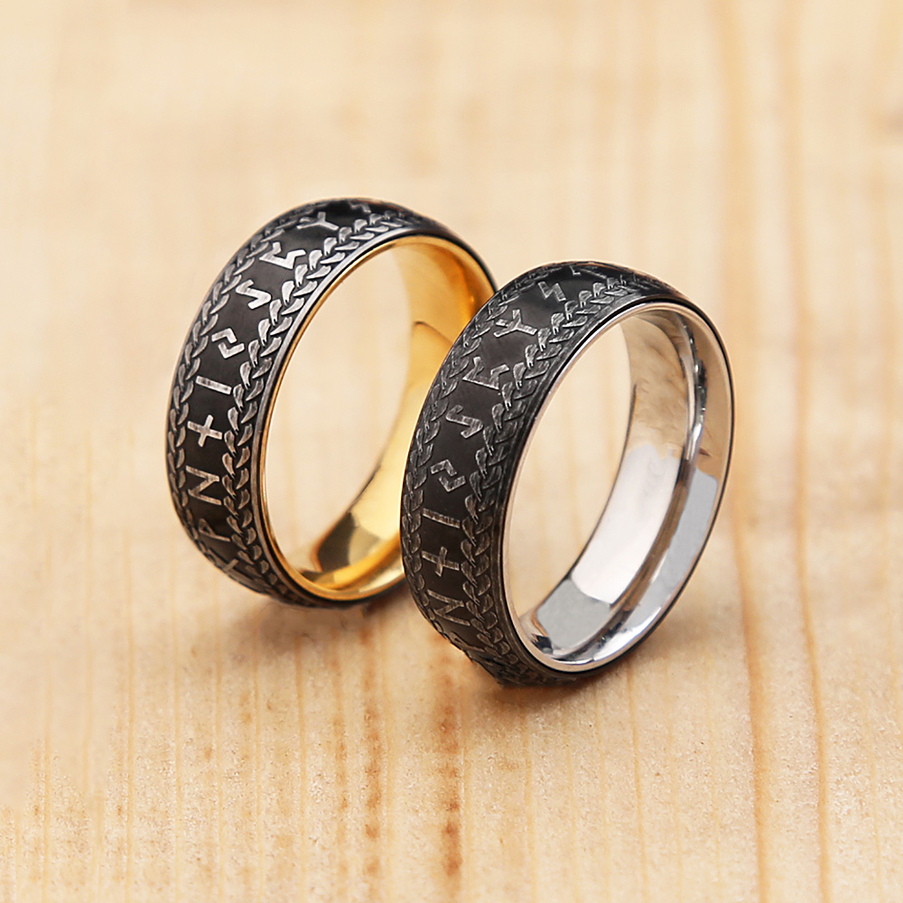 de anillos de runas vikingas Vintage a la para hombres y mujeres, anillo de acero inoxidable a la , amuleto para parejas, de joyería al por mayor