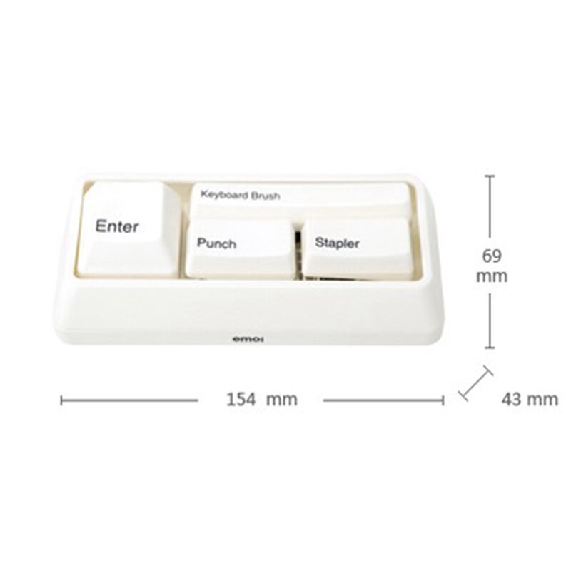 Novelty Keyboard Stationary Set As Office Stationary Supplies , Stapler / Puncher / Keyboard Brush / Clip Adsorption White