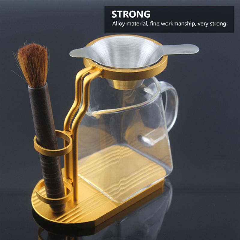 Alloy Tea Strainer Stand Rack Tea Filter Bracket Manual Pour Over Drip Coffee Tea Strainer Shelf Teaware