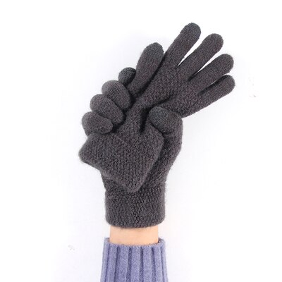 Guantes de pantalla táctil para hombre y mujer, manoplas cálidas de lana de Alpaca para invierno, a prueba de frío, para conducción al aire libre: Dark Grey